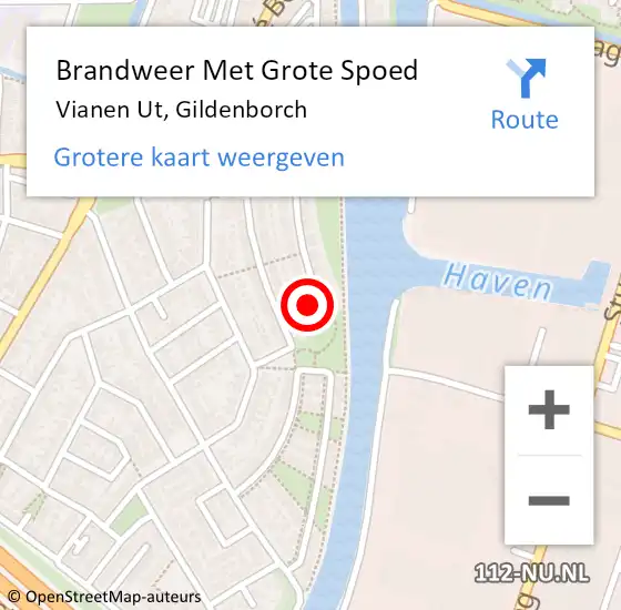 Locatie op kaart van de 112 melding: Brandweer Met Grote Spoed Naar Vianen Ut, Gildenborch op 31 december 2017 06:45