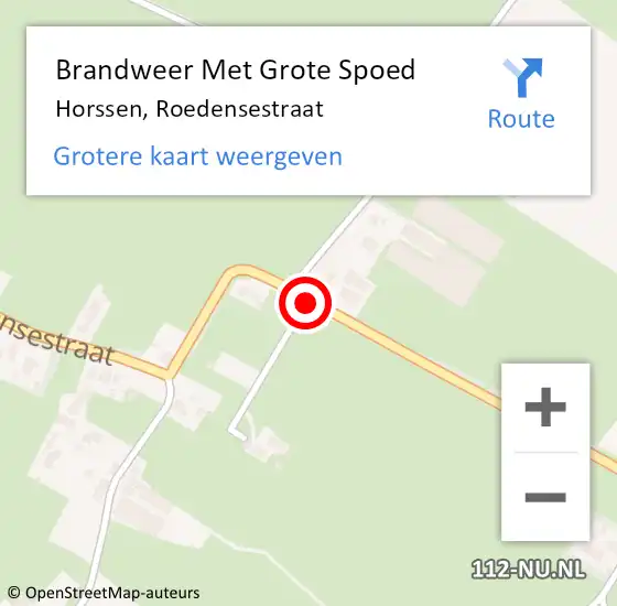 Locatie op kaart van de 112 melding: Brandweer Met Grote Spoed Naar Horssen, Roedensestraat op 31 december 2017 06:48