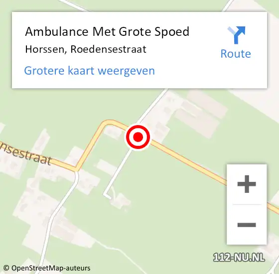 Locatie op kaart van de 112 melding: Ambulance Met Grote Spoed Naar Horssen, Roedensestraat op 31 december 2017 07:11