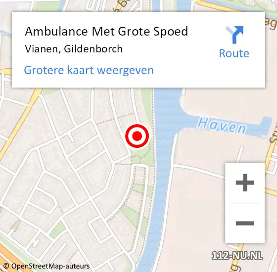 Locatie op kaart van de 112 melding: Ambulance Met Grote Spoed Naar Vianen, Gildenborch op 31 december 2017 07:24