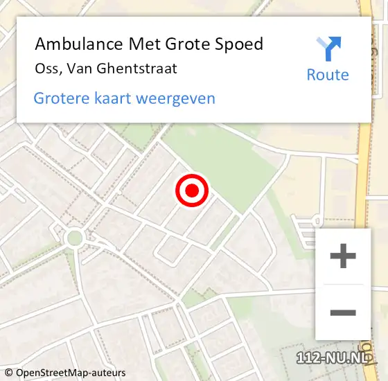 Locatie op kaart van de 112 melding: Ambulance Met Grote Spoed Naar Oss, Van Ghentstraat op 31 december 2017 08:13