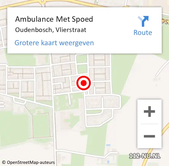 Locatie op kaart van de 112 melding: Ambulance Met Spoed Naar Oudenbosch, Vlierstraat op 31 december 2017 08:54