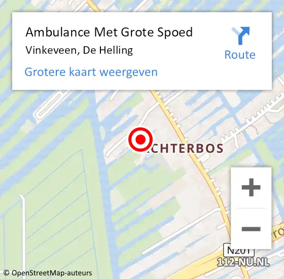 Locatie op kaart van de 112 melding: Ambulance Met Grote Spoed Naar Vinkeveen, De Helling op 31 december 2017 09:15