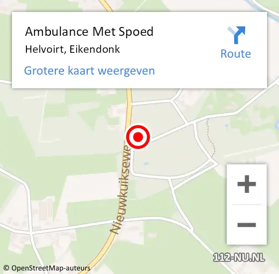 Locatie op kaart van de 112 melding: Ambulance Met Spoed Naar Helvoirt, Eikendonk op 31 december 2017 09:49