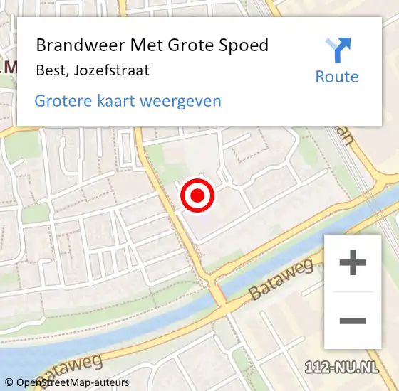 Locatie op kaart van de 112 melding: Brandweer Met Grote Spoed Naar Best, Jozefstraat op 31 december 2017 09:52