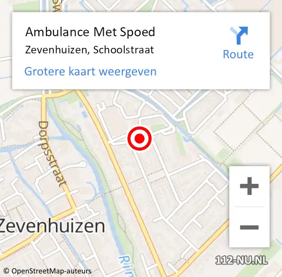 Locatie op kaart van de 112 melding: Ambulance Met Spoed Naar Zevenhuizen, Schoolstraat op 31 december 2017 09:58