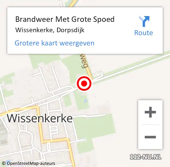 Locatie op kaart van de 112 melding: Brandweer Met Grote Spoed Naar Wissenkerke, Dorpsdijk op 31 december 2017 10:01