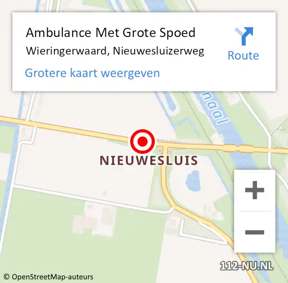 Locatie op kaart van de 112 melding: Ambulance Met Grote Spoed Naar Wieringerwaard, Nieuwesluizerweg op 31 december 2017 10:11