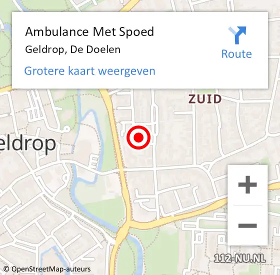 Locatie op kaart van de 112 melding: Ambulance Met Spoed Naar Geldrop, De Doelen op 31 december 2017 10:12