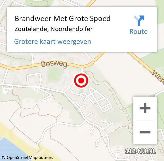 Locatie op kaart van de 112 melding: Brandweer Met Grote Spoed Naar Zoutelande, Noordendolfer op 31 december 2017 11:00