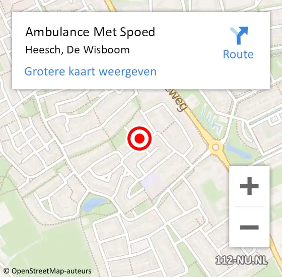 Locatie op kaart van de 112 melding: Ambulance Met Spoed Naar Heesch, De Wisboom op 31 december 2017 11:25