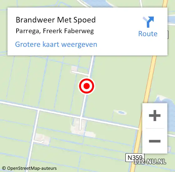 Locatie op kaart van de 112 melding: Brandweer Met Spoed Naar Parrega, Freerk Faberweg op 31 december 2017 11:34