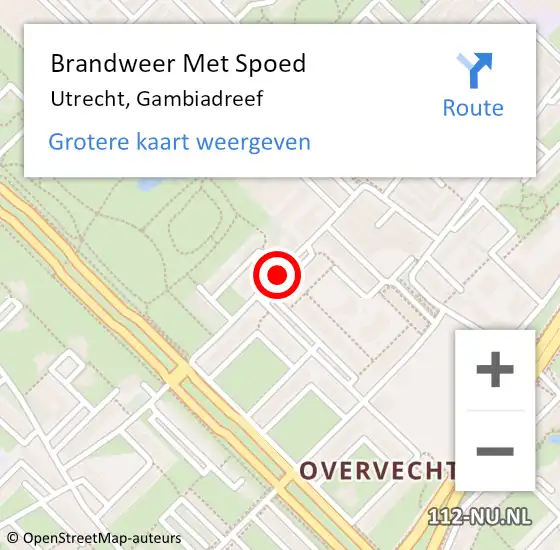 Locatie op kaart van de 112 melding: Brandweer Met Spoed Naar Utrecht, Gambiadreef op 31 december 2017 11:44