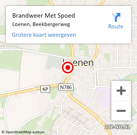 Locatie op kaart van de 112 melding: Brandweer Met Spoed Naar Loenen, Beekbergerweg op 31 december 2017 11:52