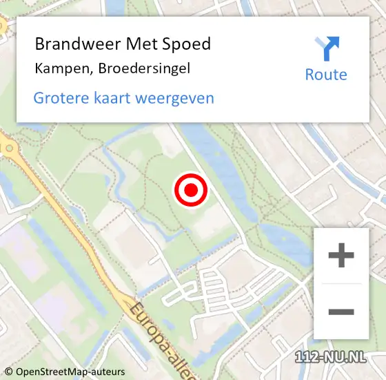 Locatie op kaart van de 112 melding: Brandweer Met Spoed Naar Kampen, Broedersingel op 31 december 2017 12:27