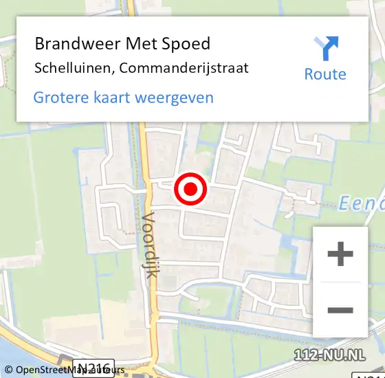 Locatie op kaart van de 112 melding: Brandweer Met Spoed Naar Schelluinen, Commanderijstraat op 31 december 2017 12:28