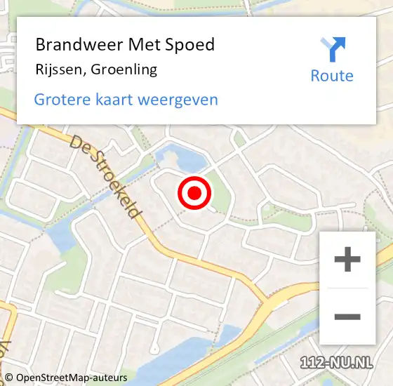 Locatie op kaart van de 112 melding: Brandweer Met Spoed Naar Rijssen, Groenling op 31 december 2017 12:42