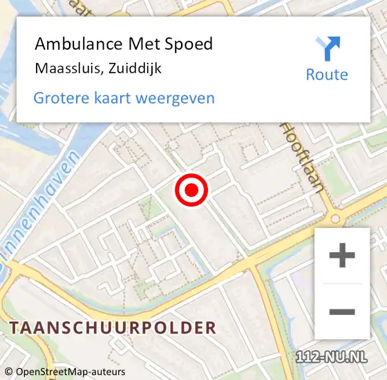 Locatie op kaart van de 112 melding: Ambulance Met Spoed Naar Maassluis, Zuiddijk op 31 december 2017 12:43