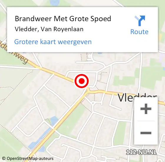 Locatie op kaart van de 112 melding: Brandweer Met Grote Spoed Naar Vledder, Van Royenlaan op 31 december 2017 12:45