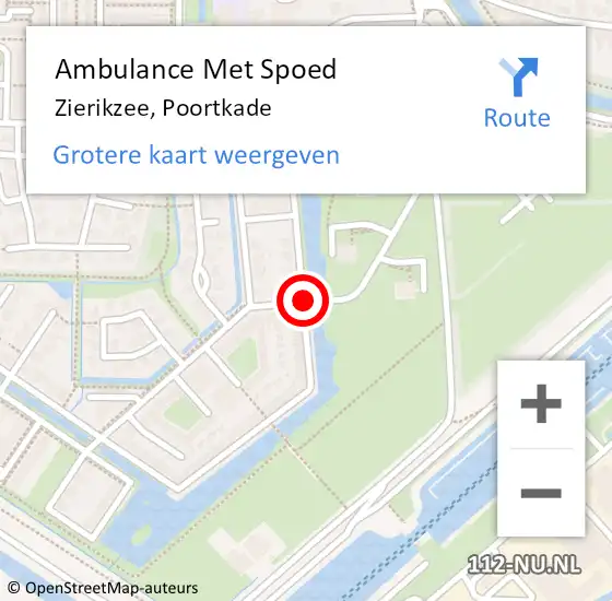 Locatie op kaart van de 112 melding: Ambulance Met Spoed Naar Zierikzee, Poortkade op 31 december 2017 13:03