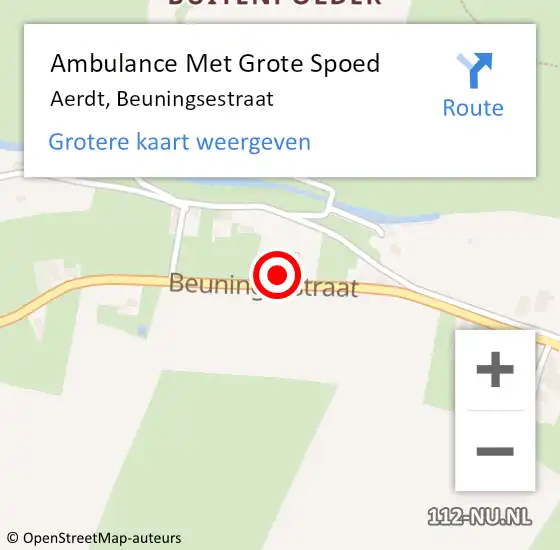 Locatie op kaart van de 112 melding: Ambulance Met Grote Spoed Naar Aerdt, Beuningsestraat op 31 december 2017 14:25