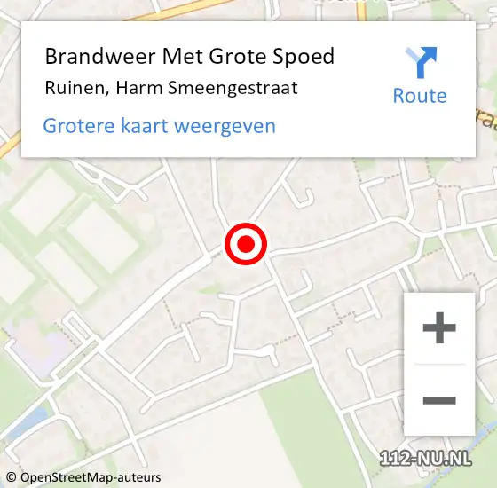 Locatie op kaart van de 112 melding: Brandweer Met Grote Spoed Naar Ruinen, Harm Smeengestraat op 31 december 2017 14:40