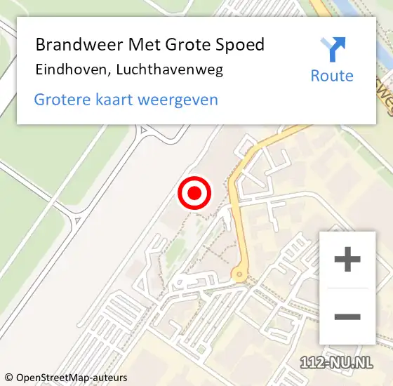 Locatie op kaart van de 112 melding: Brandweer Met Grote Spoed Naar Eindhoven, Luchthavenweg op 31 december 2017 15:01