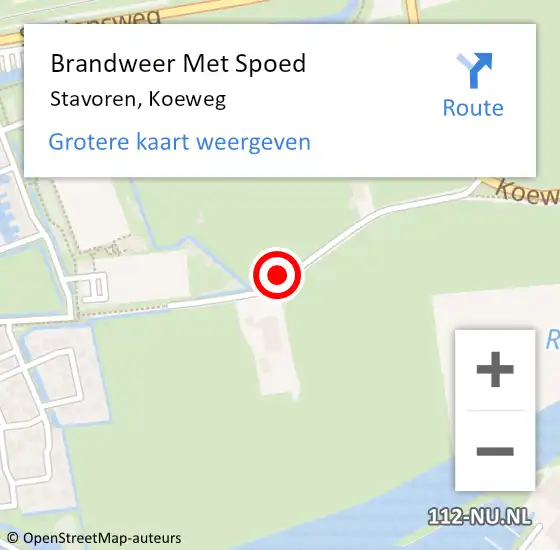 Locatie op kaart van de 112 melding: Brandweer Met Spoed Naar Stavoren, Koeweg op 31 december 2017 15:06