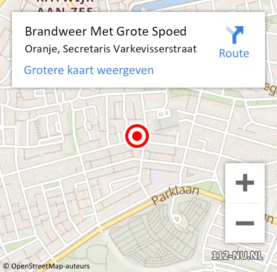 Locatie op kaart van de 112 melding: Brandweer Met Grote Spoed Naar Oranje, Secretaris Varkevisserstraat op 31 december 2017 15:07