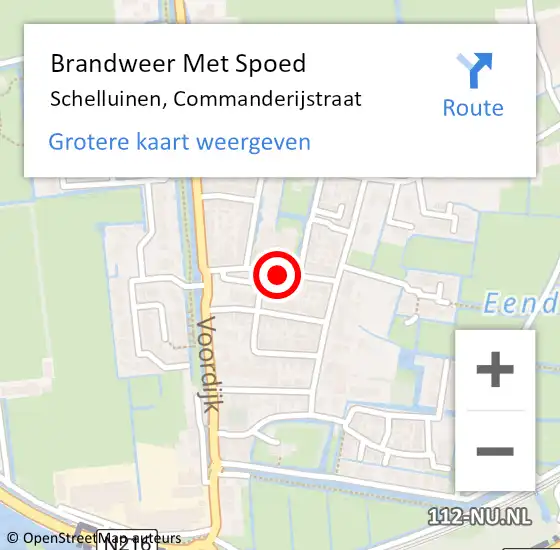 Locatie op kaart van de 112 melding: Brandweer Met Spoed Naar Schelluinen, Commanderijstraat op 31 december 2017 15:20