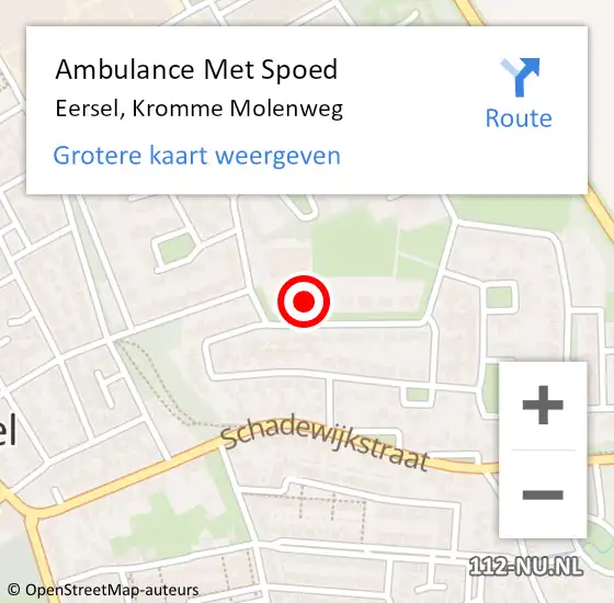 Locatie op kaart van de 112 melding: Ambulance Met Spoed Naar Eersel, Kromme Molenweg op 31 december 2017 15:32