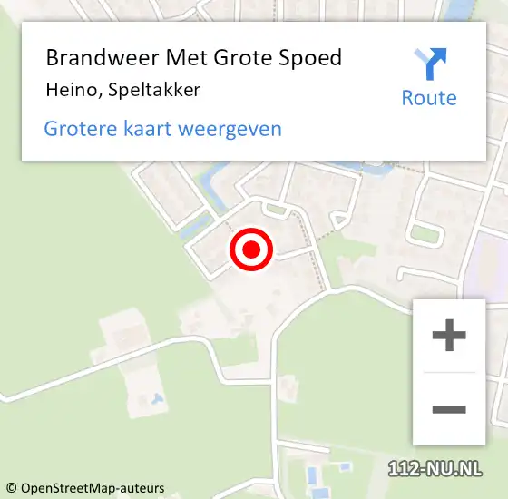 Locatie op kaart van de 112 melding: Brandweer Met Grote Spoed Naar Heino, Speltakker op 31 december 2017 15:35