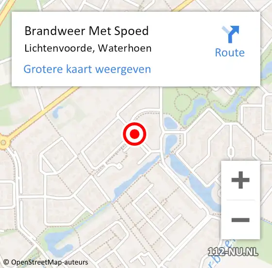 Locatie op kaart van de 112 melding: Brandweer Met Spoed Naar Lichtenvoorde, Waterhoen op 31 december 2017 15:56