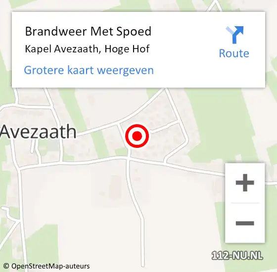 Locatie op kaart van de 112 melding: Brandweer Met Spoed Naar Kapel Avezaath, Hoge Hof op 31 december 2017 16:24