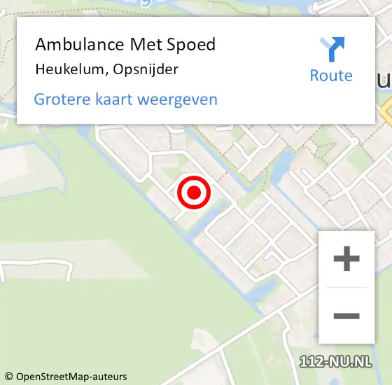 Locatie op kaart van de 112 melding: Ambulance Met Spoed Naar Heukelum, Opsnijder op 31 december 2017 16:25