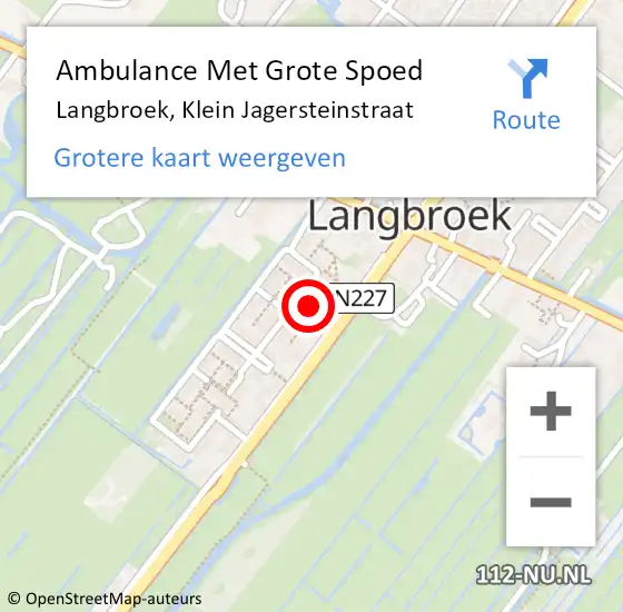 Locatie op kaart van de 112 melding: Ambulance Met Grote Spoed Naar Langbroek, Klein Jagersteinstraat op 31 december 2017 17:06