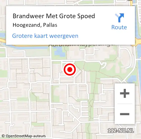 Locatie op kaart van de 112 melding: Brandweer Met Grote Spoed Naar Hoogezand, Pallas op 31 december 2017 17:14