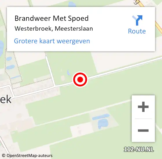 Locatie op kaart van de 112 melding: Brandweer Met Spoed Naar Westerbroek, Meesterslaan op 31 december 2017 17:34