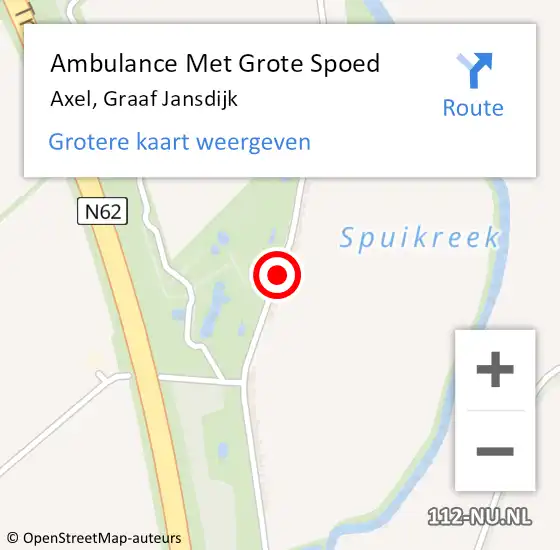 Locatie op kaart van de 112 melding: Ambulance Met Grote Spoed Naar Axel, Graaf Jansdijk op 31 december 2017 17:52