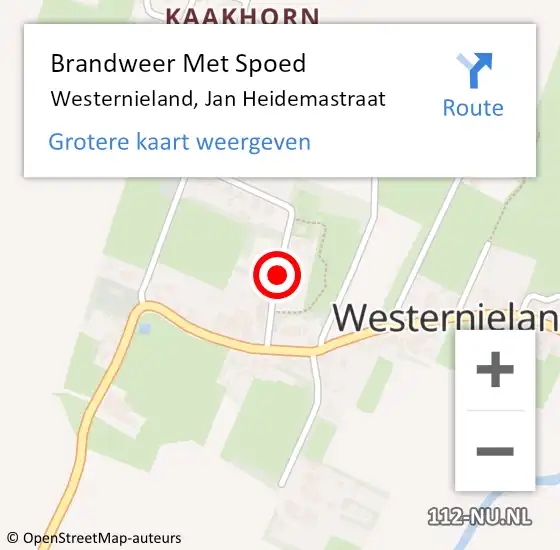 Locatie op kaart van de 112 melding: Brandweer Met Spoed Naar Westernieland, Jan Heidemastraat op 31 december 2017 17:55