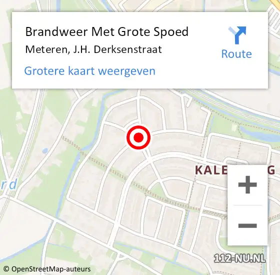 Locatie op kaart van de 112 melding: Brandweer Met Grote Spoed Naar Meteren, J.H. Derksenstraat op 31 december 2017 18:00