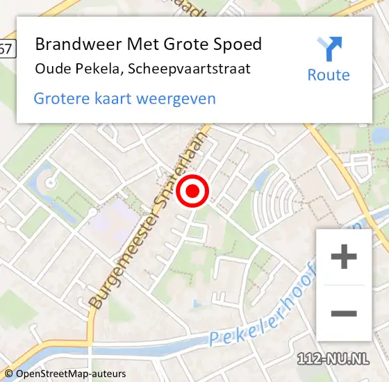 Locatie op kaart van de 112 melding: Brandweer Met Grote Spoed Naar Oude Pekela, Scheepvaartstraat op 31 december 2017 18:08