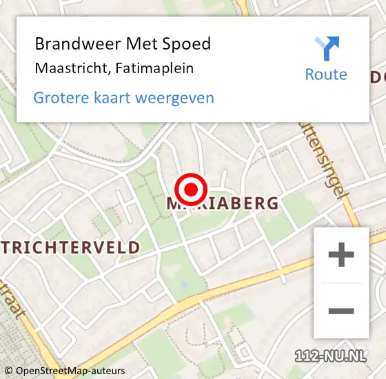 Locatie op kaart van de 112 melding: Brandweer Met Spoed Naar Maastricht, Fatimaplein op 31 december 2017 18:26