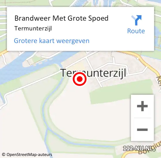 Locatie op kaart van de 112 melding: Brandweer Met Grote Spoed Naar Termunterzijl op 31 december 2017 18:36