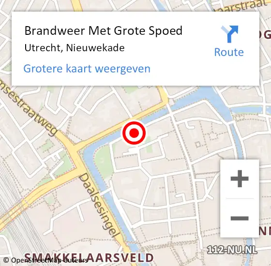 Locatie op kaart van de 112 melding: Brandweer Met Grote Spoed Naar Utrecht, Nieuwekade op 31 december 2017 18:50