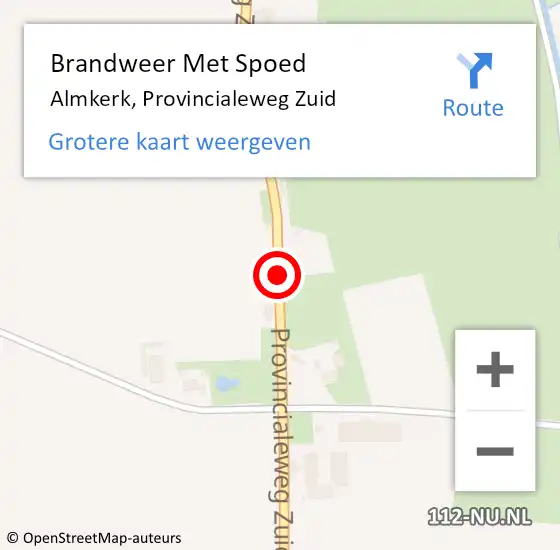 Locatie op kaart van de 112 melding: Brandweer Met Spoed Naar Almkerk, Provincialeweg Zuid op 31 december 2017 19:09