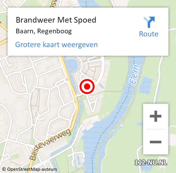 Locatie op kaart van de 112 melding: Brandweer Met Spoed Naar Baarn, Regenboog op 31 december 2017 19:19