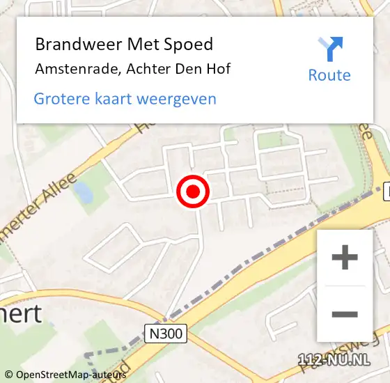 Locatie op kaart van de 112 melding: Brandweer Met Spoed Naar Amstenrade, Achter Den Hof op 31 december 2017 19:25