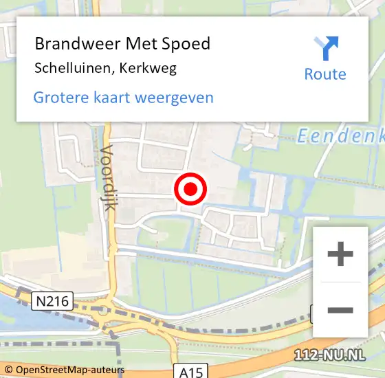 Locatie op kaart van de 112 melding: Brandweer Met Spoed Naar Schelluinen, Kerkweg op 31 december 2017 19:27