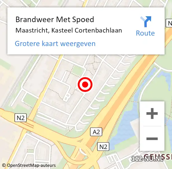 Locatie op kaart van de 112 melding: Brandweer Met Spoed Naar Maastricht, Kasteel Cortenbachlaan op 31 december 2017 19:28